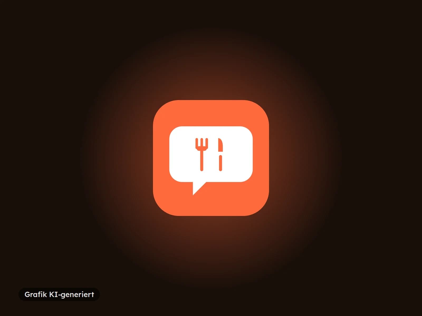 MampfPlan-App-Icon auf dunklem Hintergrund mit orangem Leuchten